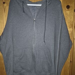 Fruit of the Loom Men's Charcoal Zip-Up Sweater